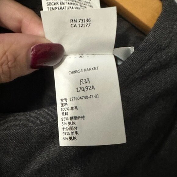 Max Mara Virgin Wool Midi Dress Gray Draped Italy Size 8 Quiet Luxury - Picture 10 of 15